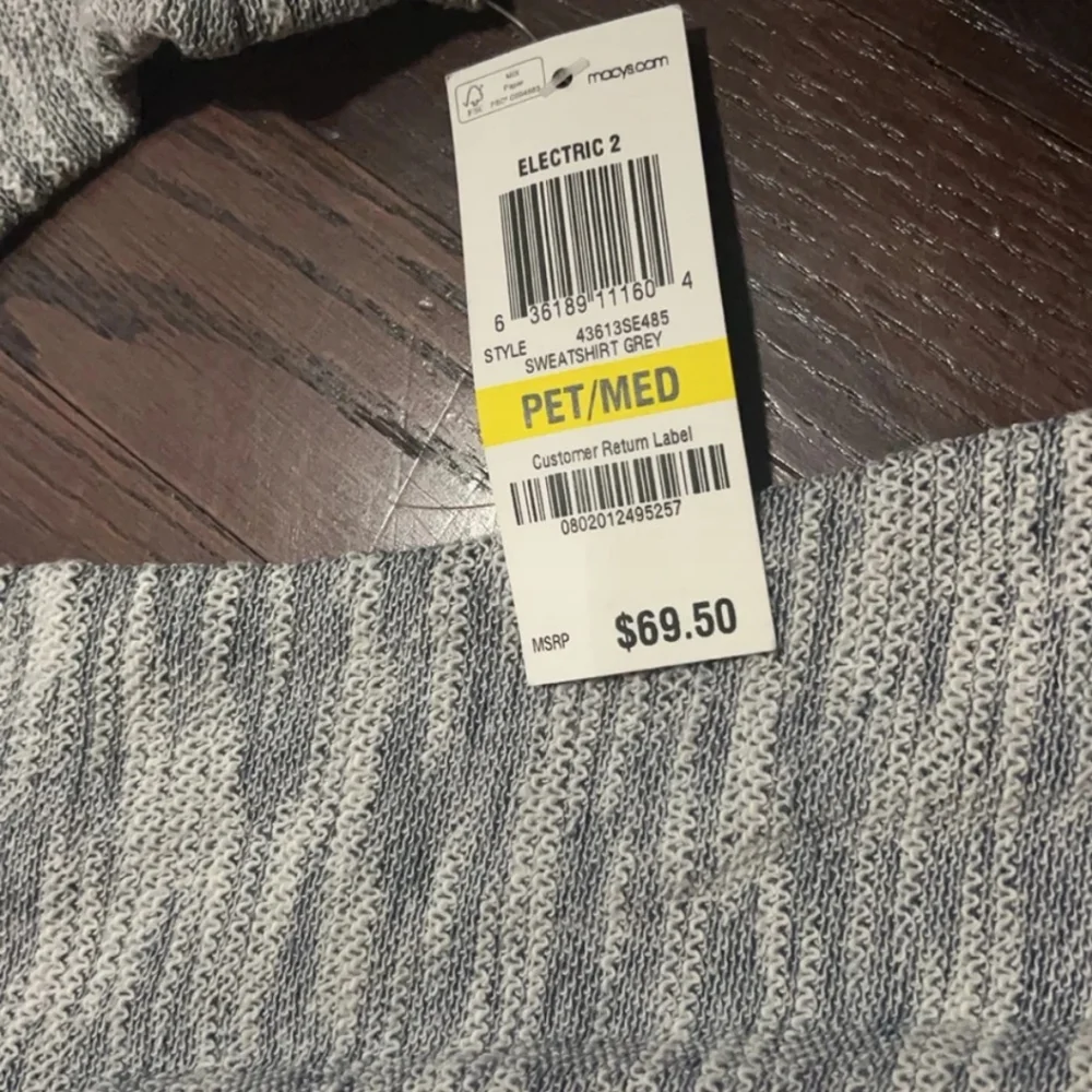 NWT INC International Concepts sz Petite Medium Grey Woven Sequined Sweater - Picture 6 of 6